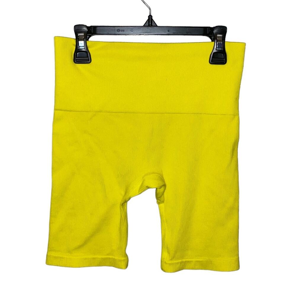 Wild Fable Ribbed Biker Shorts XS Neon Yellow High‎ Waist Athleisure